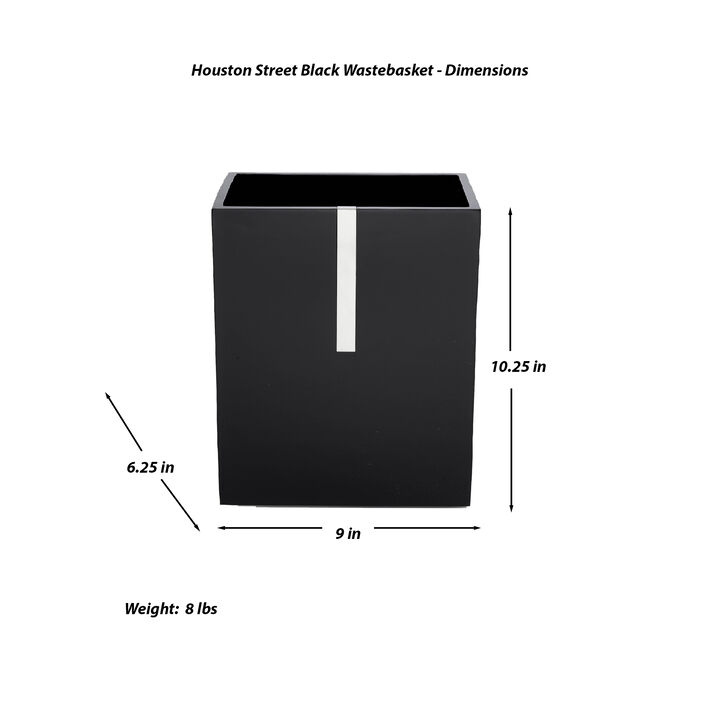 Houston Street Black Wastebasket