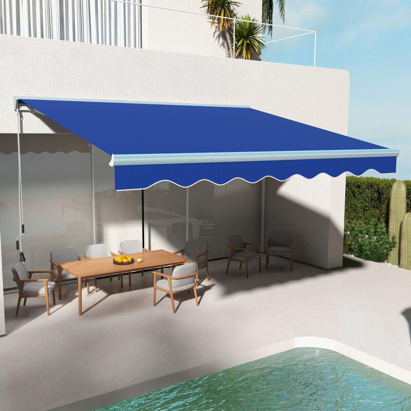 Hivvago 13' x 10' Motorized Retractable Awning with LED Lights image number 1