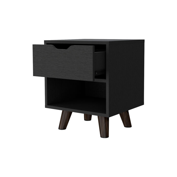 One Drawer Bedside Table – Faux Wood Storage Nightstand
