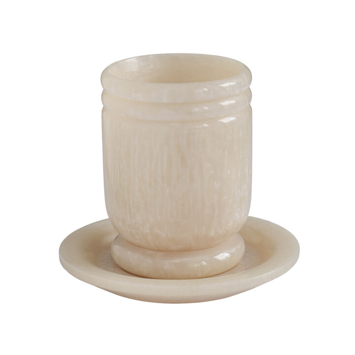 Channeled Blue Swirl Resin Kiddush Cup