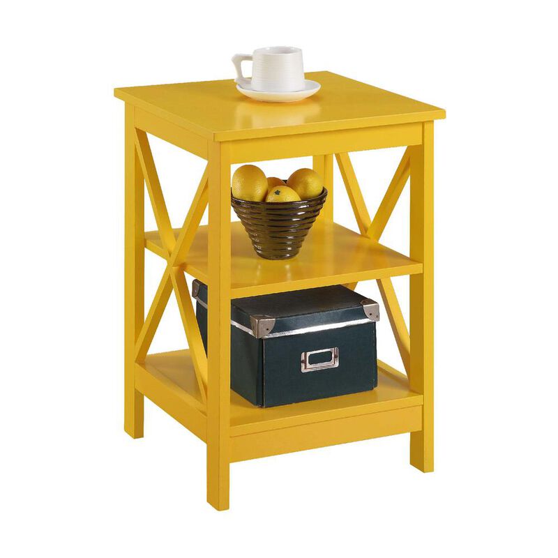 Convience Concept, Inc. Oxford End Table with Shelves Yellow