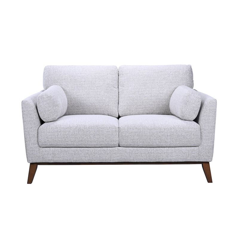 Porter Designs Flanders Wood Trim Upholstered Loveseat, Gray image number 0