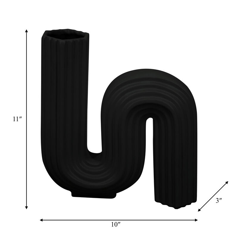 11" Loopy Vase, Black