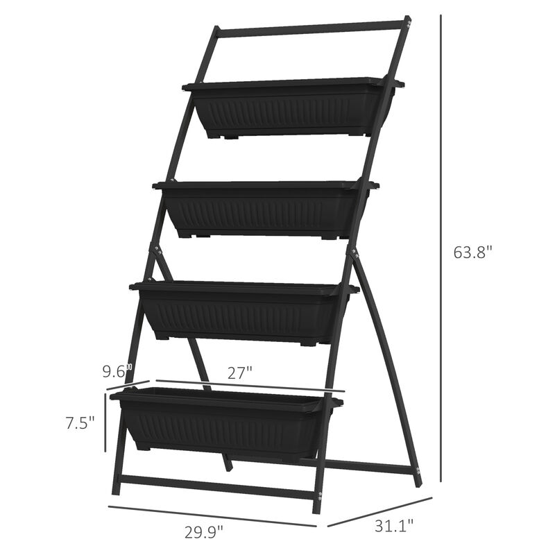 Hivvago 4-Tier Vertical Raised Garden Planter image number 2