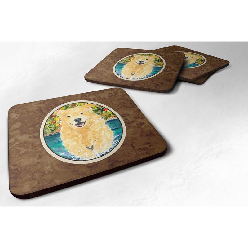 Caroline's Treasures SS8978FC Golden Retriever Foam Coasters (Set of 4), 3.5 H x 3.5 W, Multicolor image number 0