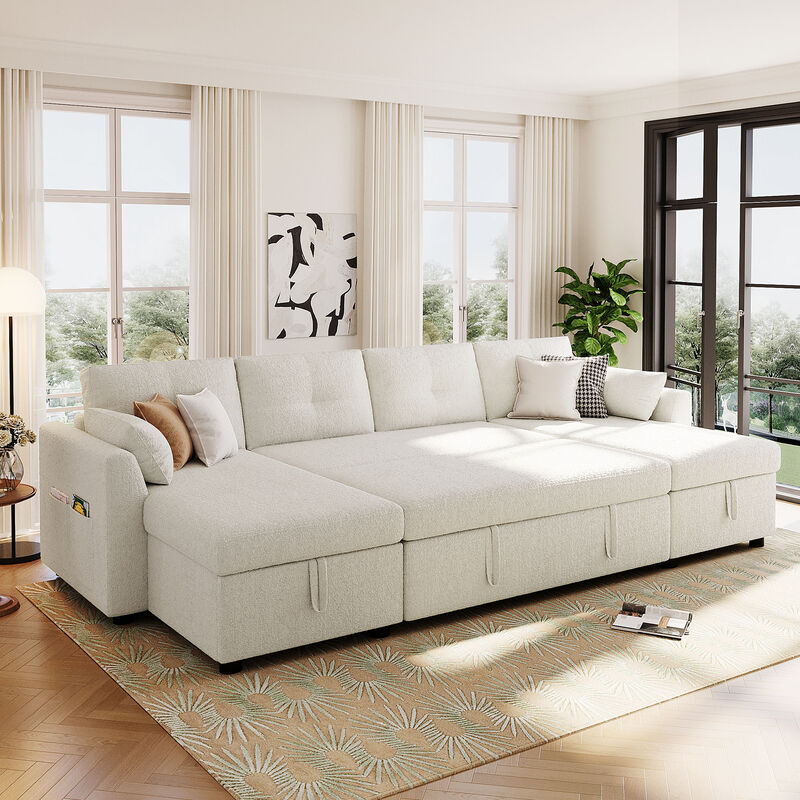 Merax Modern Sectional Sofa U-shaped Sleeper Sofa image number 2