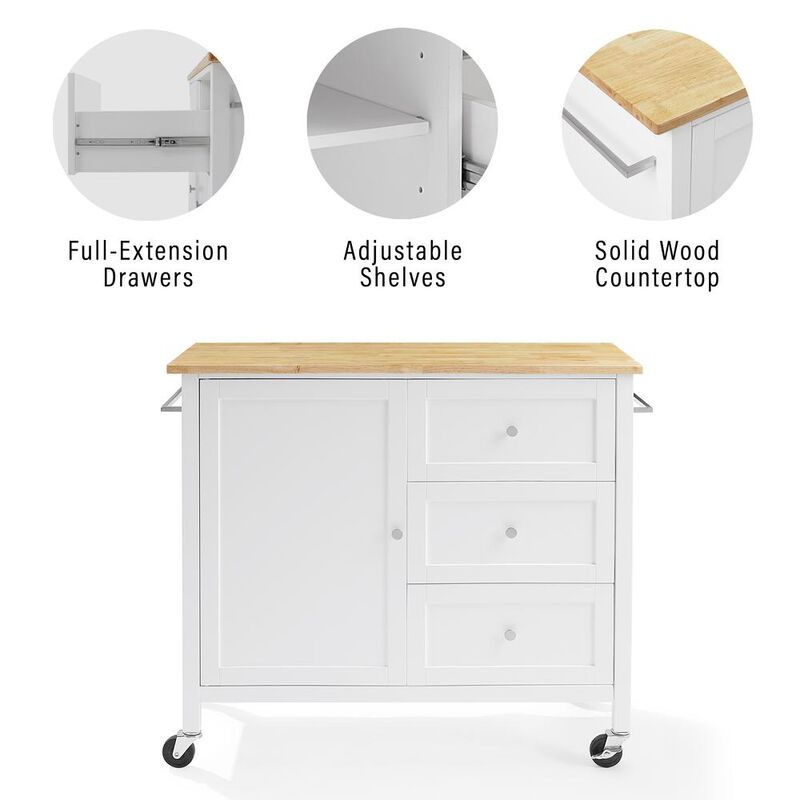 Soren Wood Top Kitchen Island/Cart