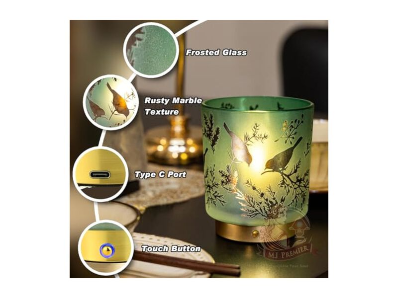 Rechargeable Cordless Dimmable Glass Table Lamp For Bathroom Entryway image number 2