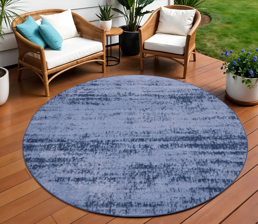 HomeRoots Round Abstract Indoor Outdoor Area Rug