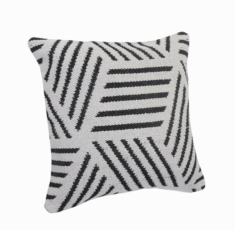 Modern Cotton Geometric Throw Pillow with Zipper &ndash; Elegant Decorative Cushion