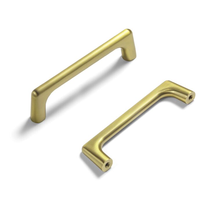 Goo-Ki Brushed Gold Cabinet Pulls with 3.75'' Hole Centers, Modern Style Zinc Alloy Cabinet Handles for Dresser,Wardrobe,Cupboar