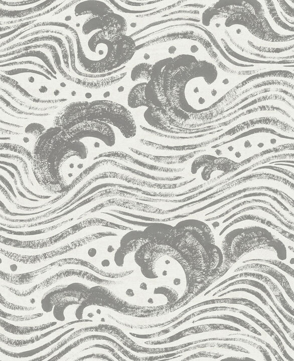 Swell Charcoal Ocean Wave Wallpaper