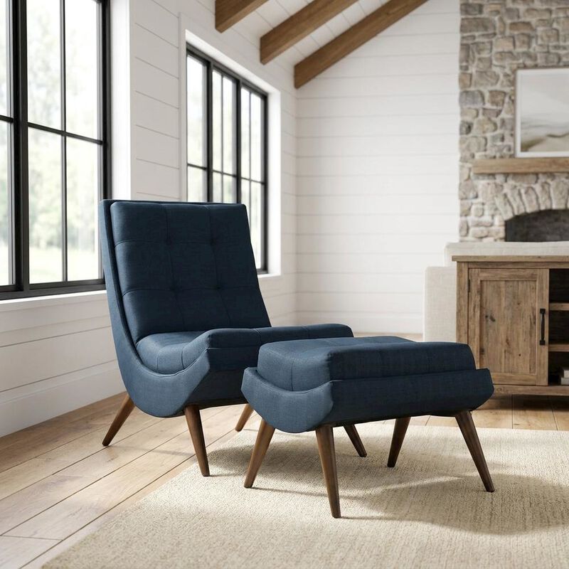Fabric-Upholstered Lounge Chair for Living Room and Bedroom, Gray image number 3