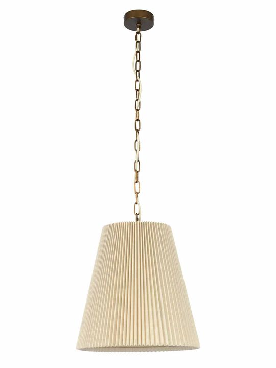 Beacon Lighting Amici 1-Light Pendant Light with Pleated Linen Shade Modern Ceiling Pendant