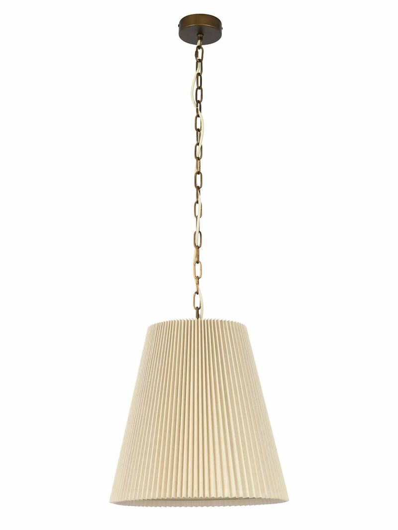 Beacon Lighting Amici 1-Light Pendant Light with Pleated Linen Shade Modern Ceiling Pendant image number 0
