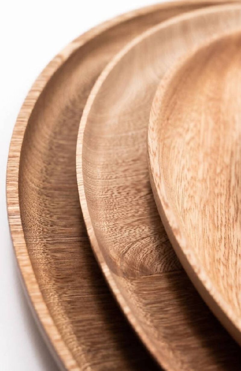 Rosa Morada Wooden Base Platter