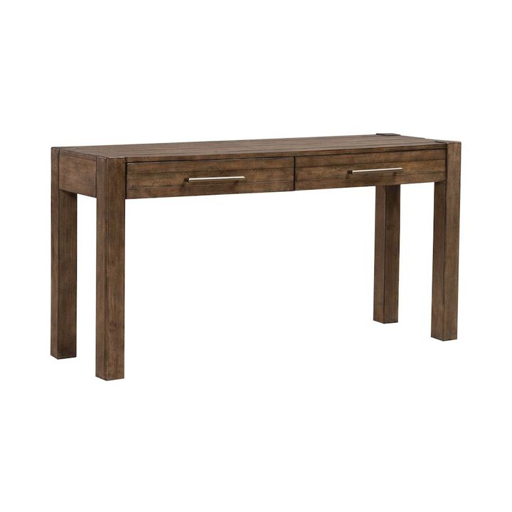 Liberty Furniture Broadmore Living Room Console Table - Cobblestone Brown