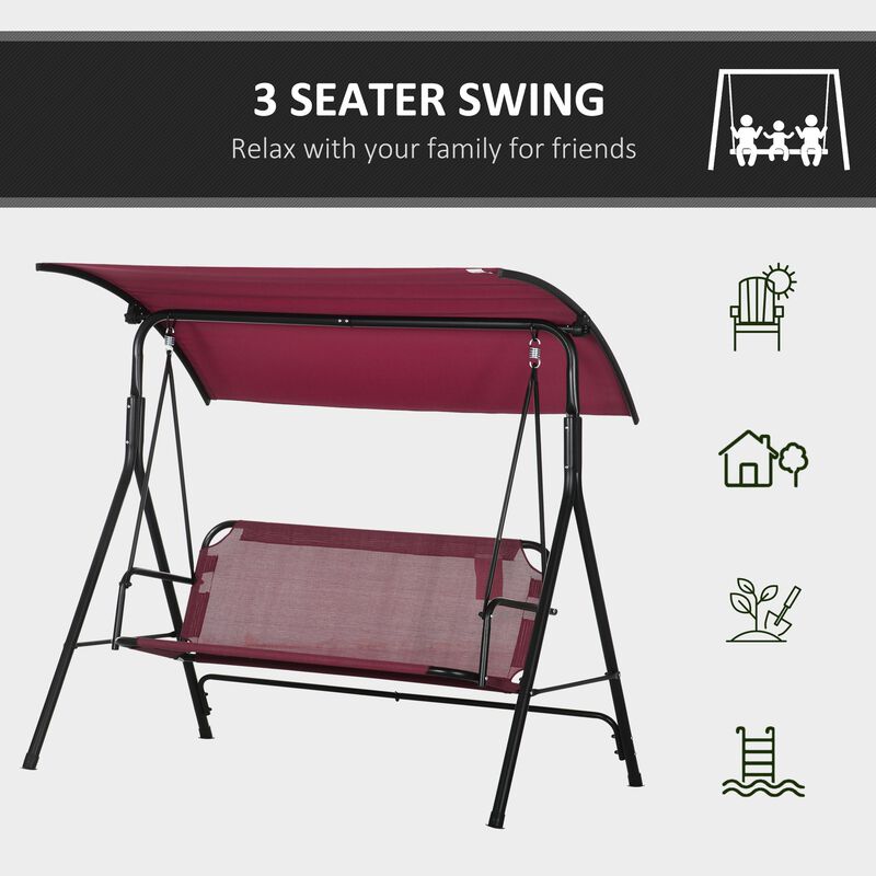 Hivvago Patio Swing Chair with Steel Frame and Adjustable Canopy image number 5