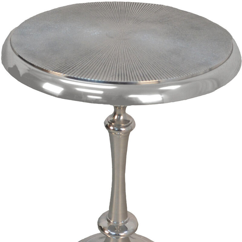 Homezia 25" Aluminum Metal Textured Round Top End Table