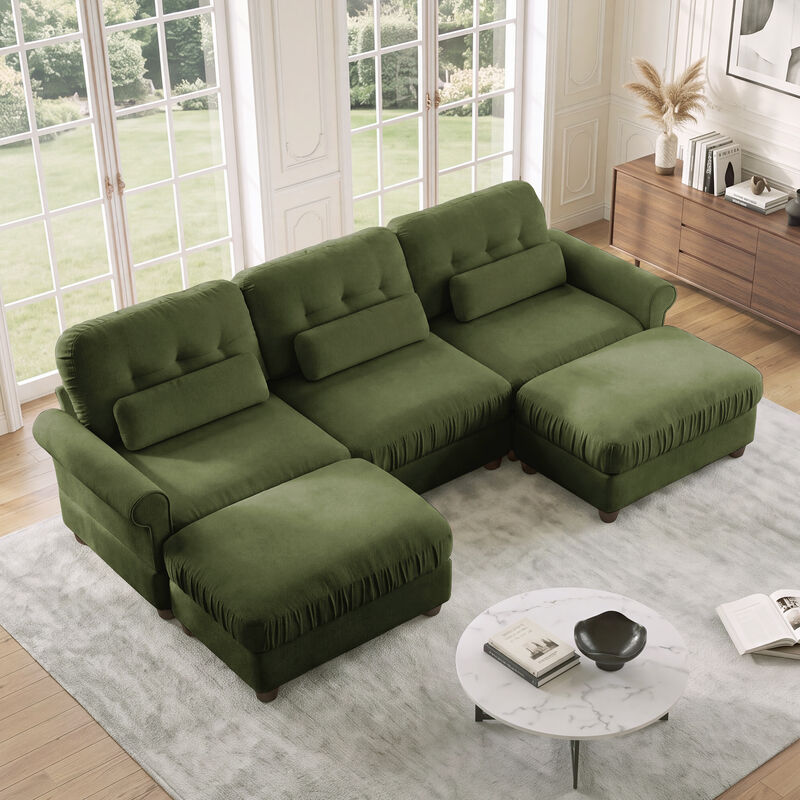 Rucis Chenille U‑Shape Modular Sectional Sofa image number 2