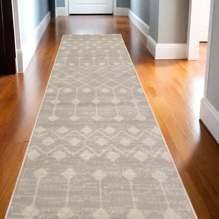 HomeRoots Geometric Power Loom Runner Rug
