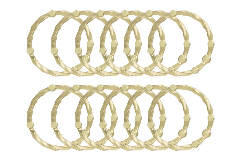 Zinc Twisted Shower Curtain Hooks, Set of 12 image number 4