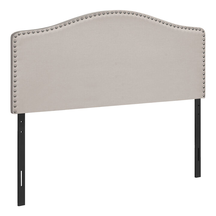 Monarch Specialties I 6014F Bed, Headboard Only, Full Size, Bedroom, Upholstered, Linen Look, Beige, Transitional