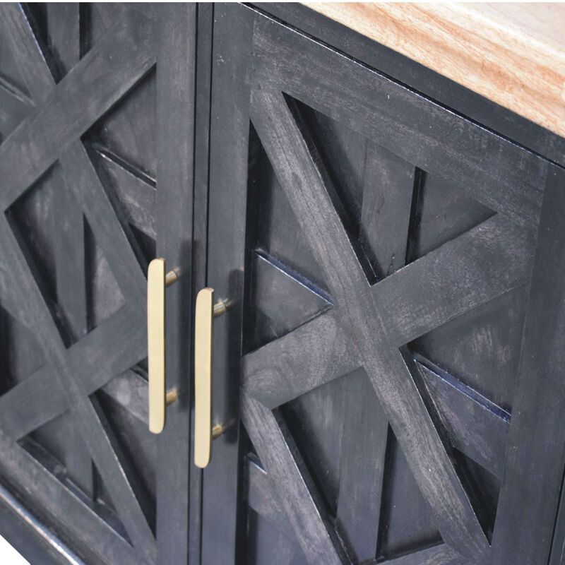 Artisan Furniture Solid Wood Regal Ash Black Rustic Sideboard