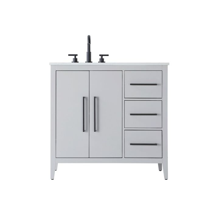 Elegant Kitchen and Bath 36 Inch Single Bathroom Vanity In Grey