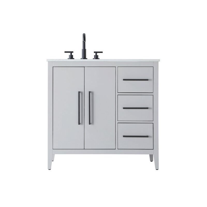 Elegant Kitchen and Bath 36 Inch Single Bathroom Vanity In Grey