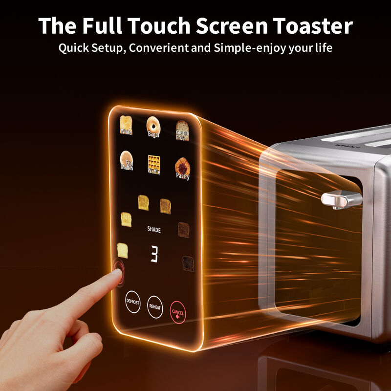 WHALLULTRA Toaster 2 slice, 6 Bread Shade Settings,Stainless Steel Toasters with Bagel,Cancel,Defrost Function,Removable Crumb Tray image number 5