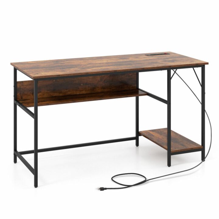 Hivvago 55 Inches Computer Desk with Charging Station