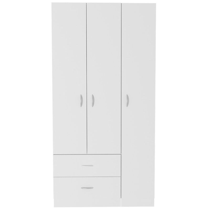 Three Door Armoire Clark, Bedroom, White