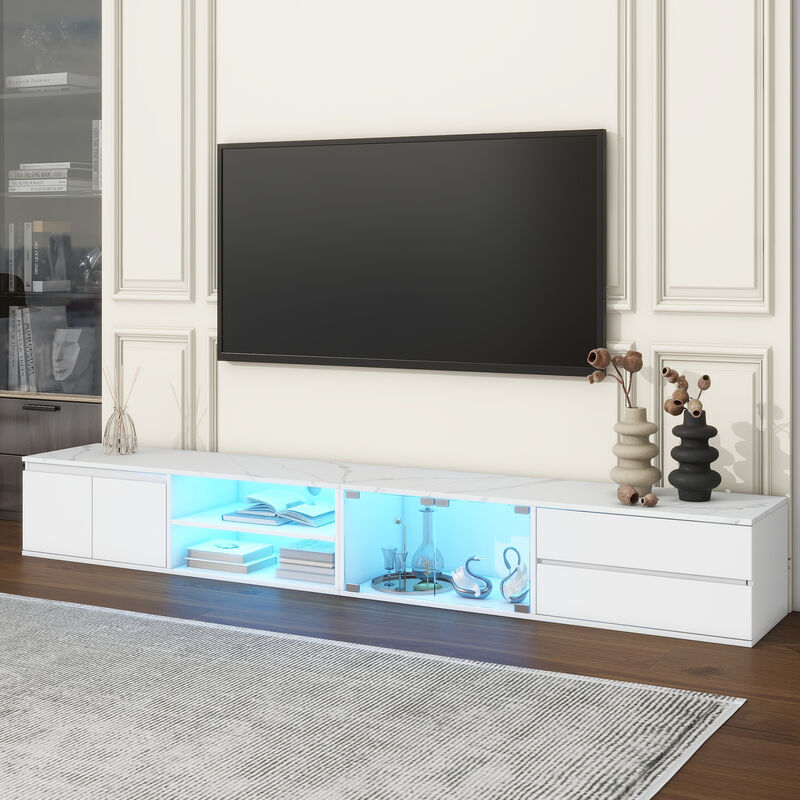 Merax LED TV Stand with 2 Drawers
