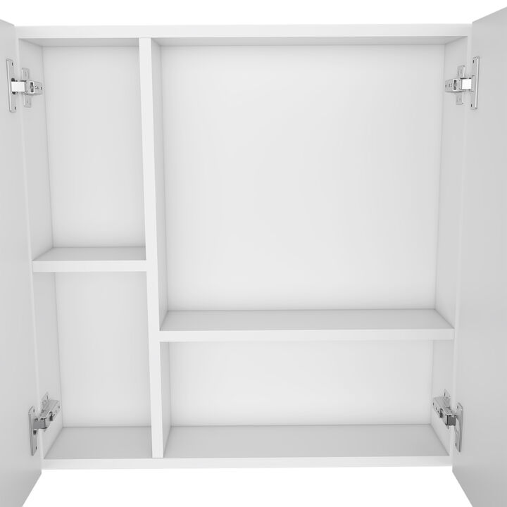 DEPOT E-SHOP Harbor Medicine Double Door Cabinet,Four Interior Shelves, Light Gray