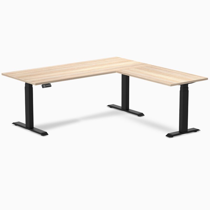 Desky Eco L-Shape Laminate Sit Stand Desk image number 0