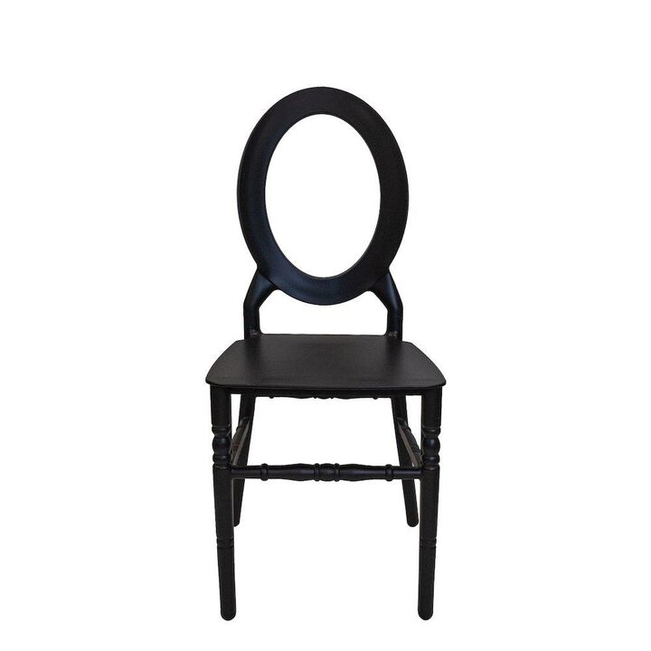 Set Of 1 O Back Chair - Black