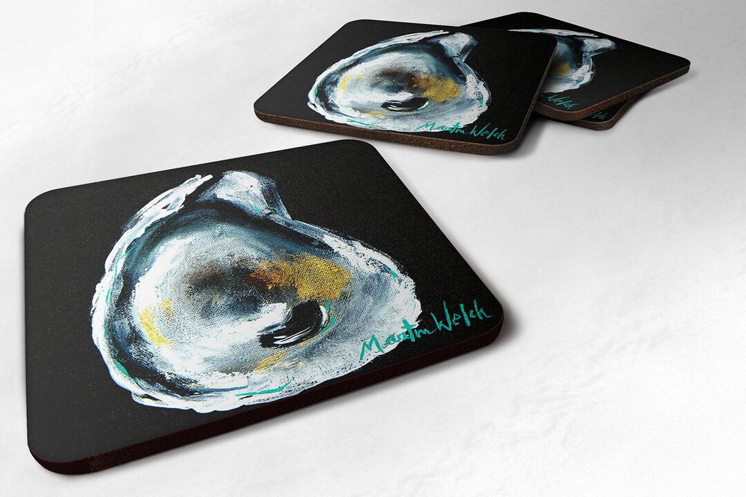 Caroline's Treasures MW1029FC Oyster Goldie Foam Coasters (Set of 4), 3.5 H x 3.5 W, Multicolor