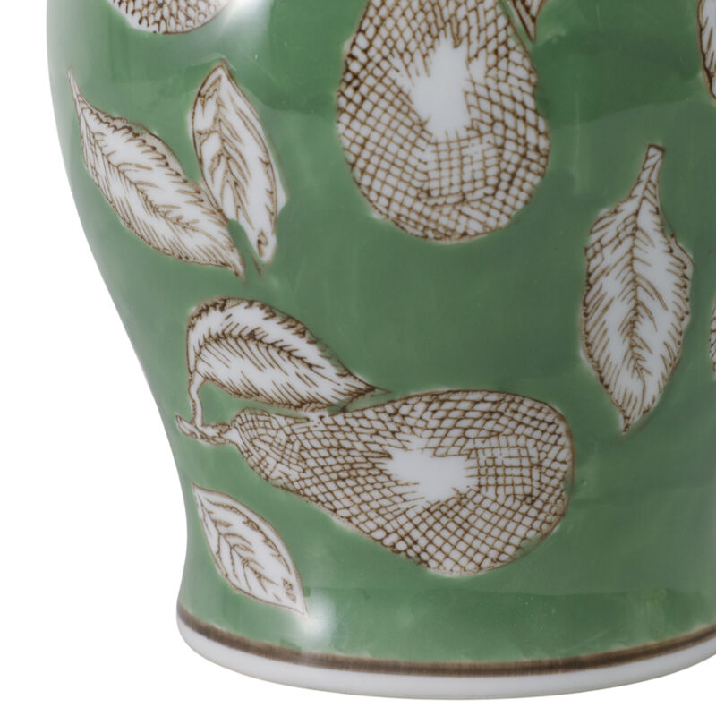 10x6" Pears & Twigs Temple Jar, Green/brown image number 4