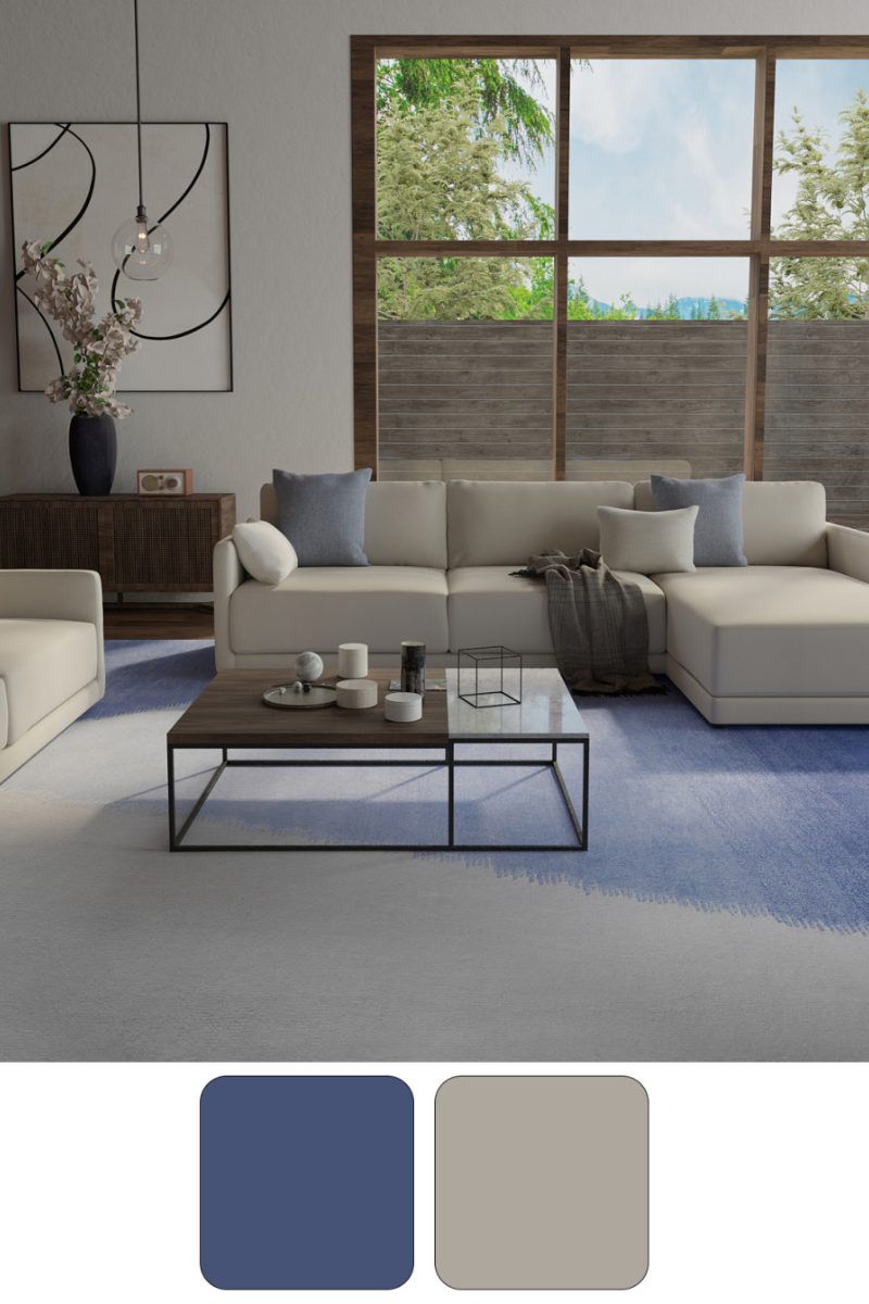 Katya 8990F Blue/Beige 9' x 12' Rug image number 2