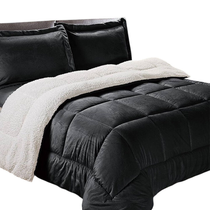 2 Piece Ultra Soft Sherpa Wrinkle Resistant Comforter Set
