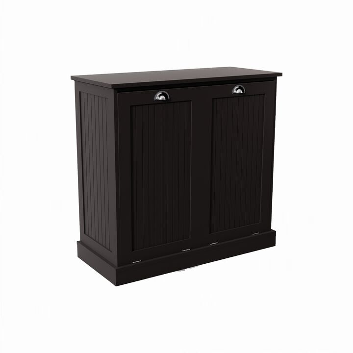 32.68 in. W. x 14.57 in. D x 31.5 in. H Wood Linen Cabinet with Tilt-out Storage