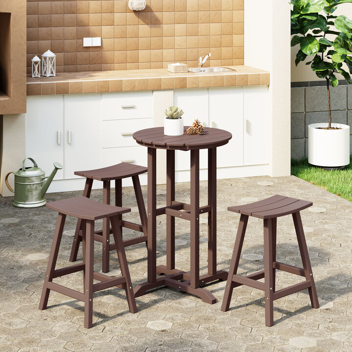 WestinTrends Outdoor Patio Counter Height Bar Stools Bistro Bar Table 4-Piece Set