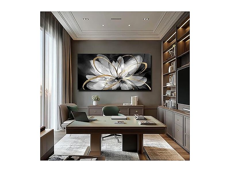 Decor Floral Wall Art 24 X 48 Inch Botanical Black Living Room Kitchen Dining image number 3