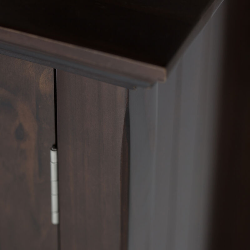 Acadian 39 inch Wide Solid Wood Transitional Storage Cabinet in Brunette Brown