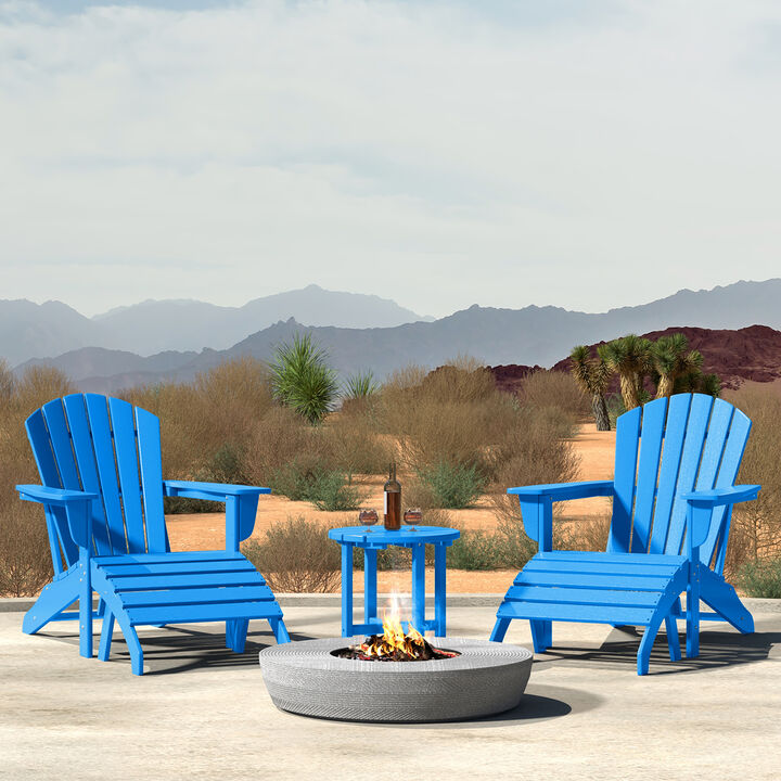 WestinTrends Outdoor Adirondack Chair With Ottoman And Side Table 5-Piece Set