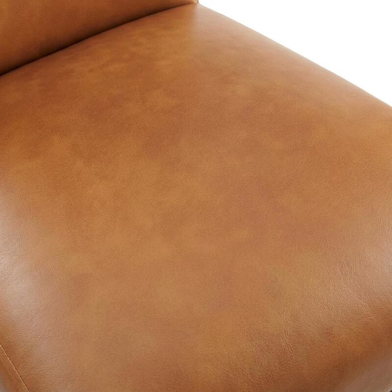 Faux Leather Upholstered Dining Chair with Thick Cushioned Seat, Tan image number 5