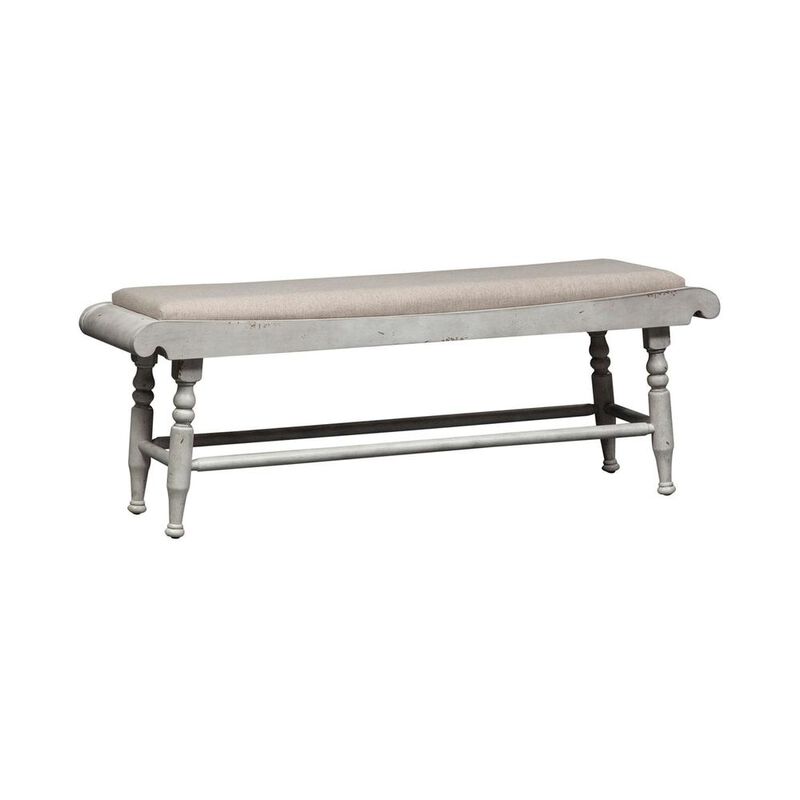 Liberty Furniture Whitney Bench (RTA) in Antique Linen w/ Weathered Gray image number 0