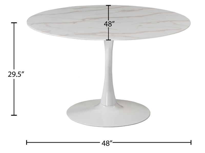 Meridian Furniture Tulip White Dining Table image number 3