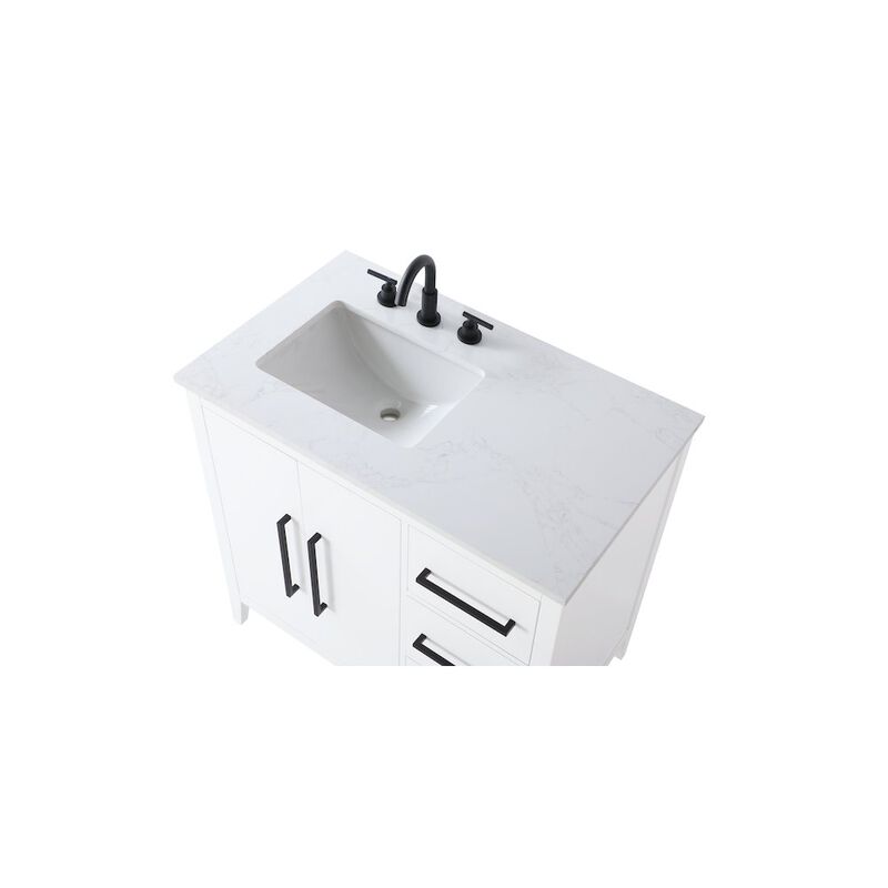 Elegant Kitchen and Bath 36 Inch Single Bathroom Vanity In White